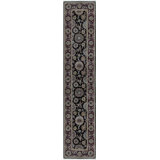 Wool Oriental Area Rug in Wine/Black/Beige/Green