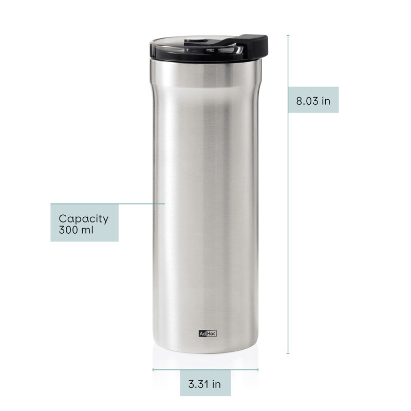 AdHoc Thermo Mug Pulse Light Gray 16.9oz, Light Gray