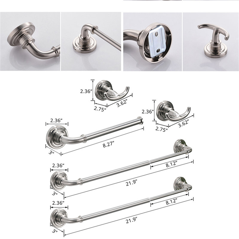 5 - Piece Bathroom Hardware Set, Brushed Nickel 