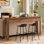 Console en bois massif avec 3 tiroirs, canapé de ferme de 63 pouces derrière le canapé pour l'entrée, le salon, le vestibule, l'entrée (brun rustique)