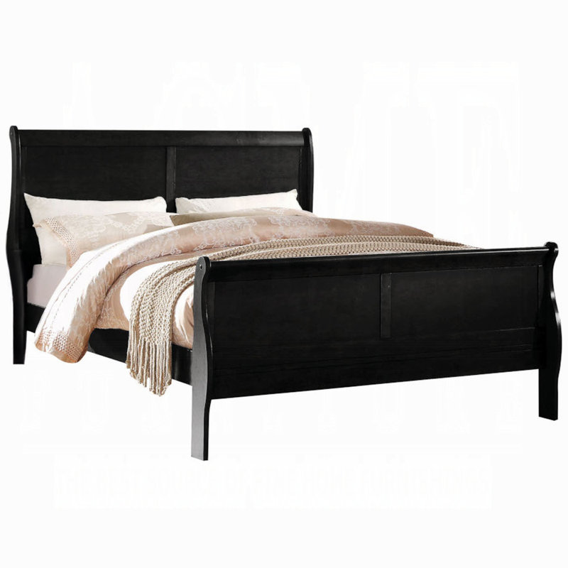 Grand lit Louis Philippe, Noir, Grand