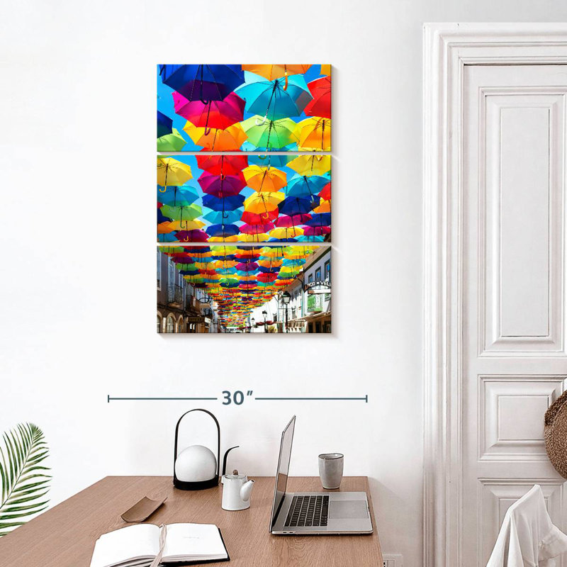 Colourful Umbrellas I, 32" H x 20" W