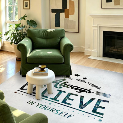 Tapis d'intérieur transparent lavable à la machine, inspirant et inspirant