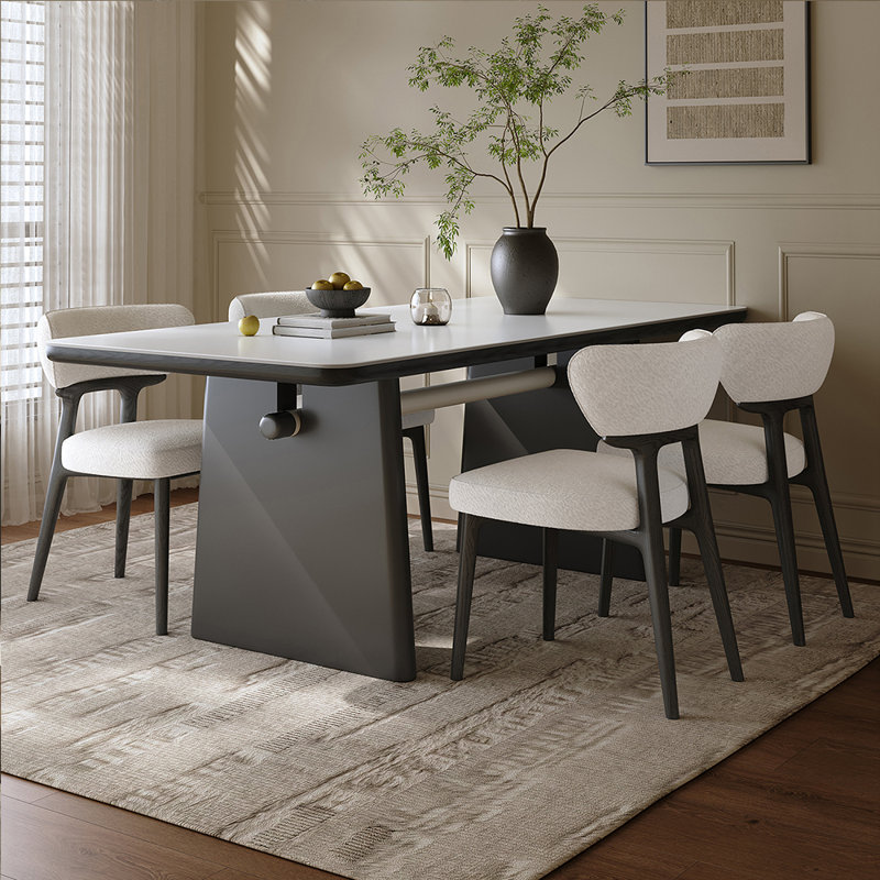 Vintage simple style family dining table sets, 29.53"H x 62.99"L x 31.5"W