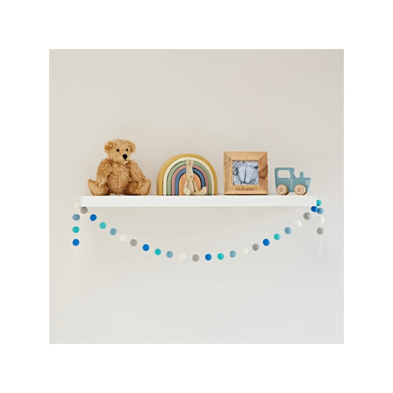 Garland, 5cm H x 300cm L x 5cm D, Blue/Teal/White