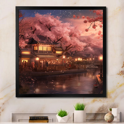 " Japanese Sakura Landscape Evening "