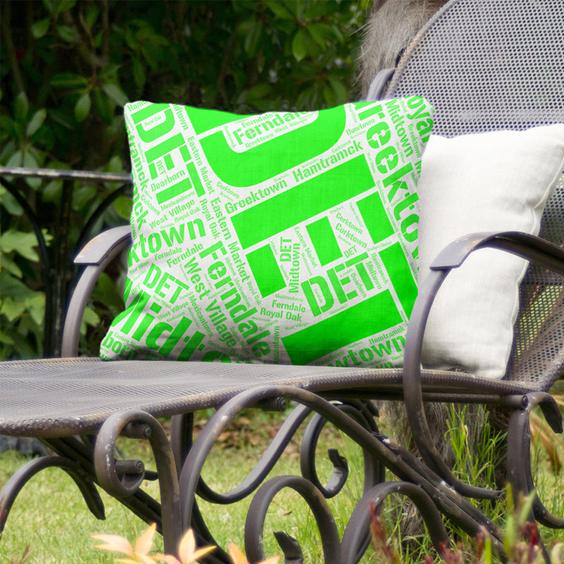 Coussin intérieur/extérieur détroit, Vert, H 18 po x l 18 po, Non