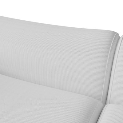 Canapé d'angle modulaire de 113 po sans ossature, aux bords arrondis, revêtu de tissu, silhouette incurvée, avec pouf, assise profonde surdimensionnée et moderne pour salon