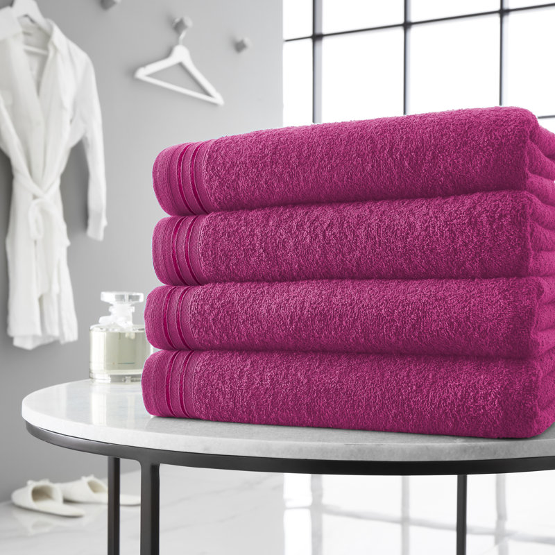 4pk Wilsford Bath Sheet 75x135, Pink