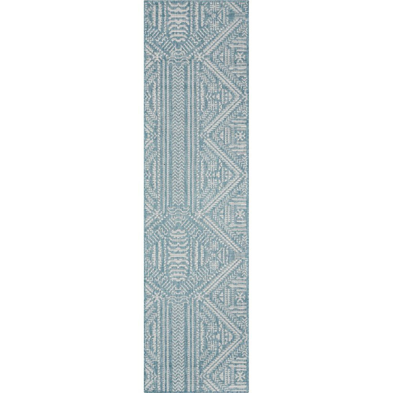 Well Woven Medusa Khalo Geometric Flat-Weave Indoor/Outdoor Area Rug, Runner 80 x 300cm