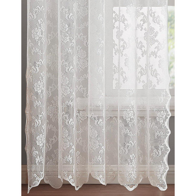 Sidnie Semi Sheer Curtain Pair, Ivory, 54" W x 84" L