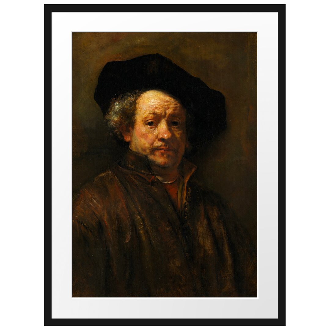 Gerahmtes Poster Selbstporträt II von Rembrandt van Rijn