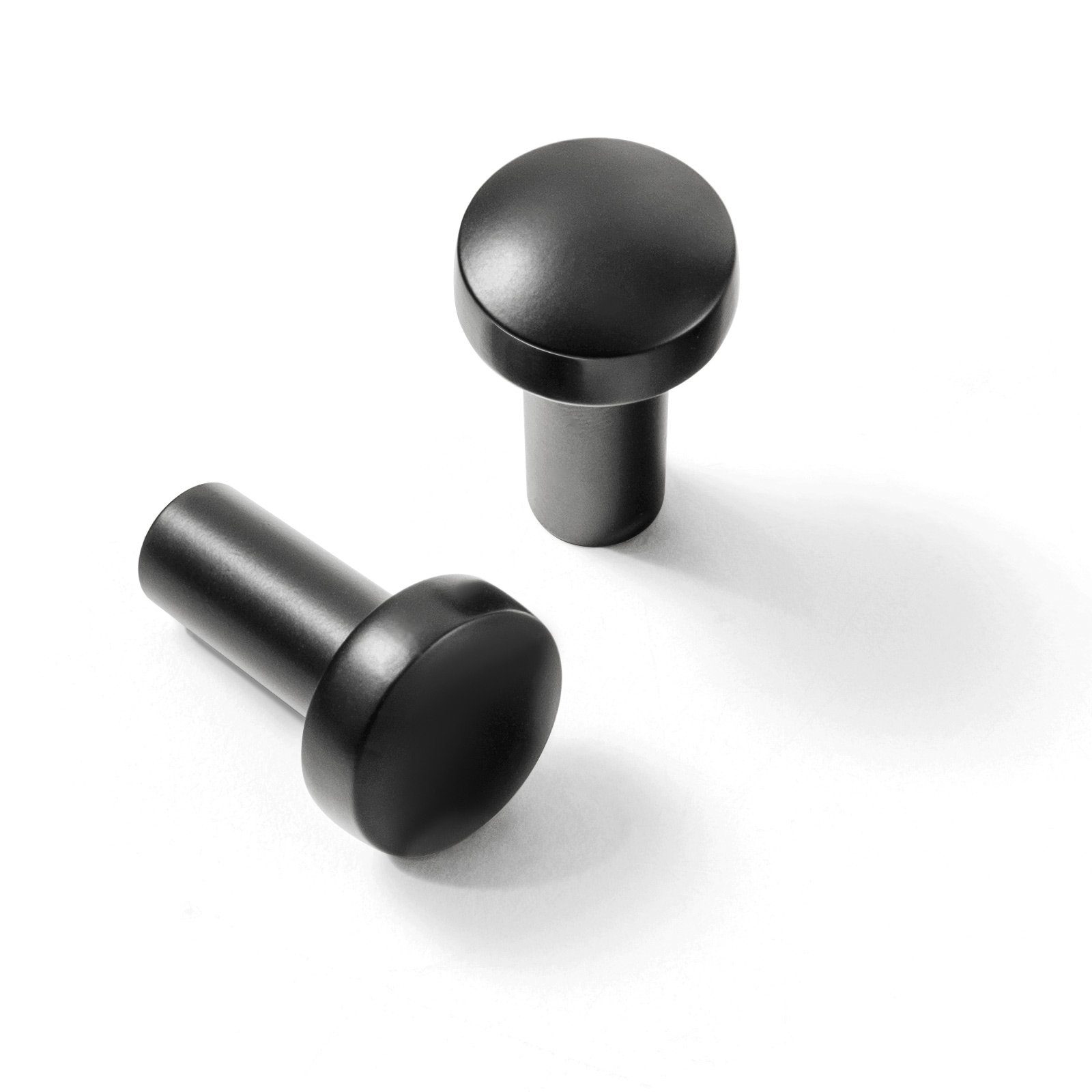 Small Round Cabinet Knob, Matte Black