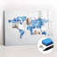 Magnetic Memo Board Whiteboard - 90 x 60 cm - With Marker and Magnets - World map watercolor