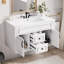 Armoire de salle de bain avec lavabo en céramique et tiroirs-129606551