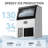 Coolake Commercial Ice Maker Machine 130lbs/24h, Under Counter Ice Machine With 34lbs Storage, 115v Air Cooled Stainless Steel Freestanding Ice Maker For Home Restaurant Outdoor