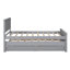 Lit plateforme simple avec lit gigogne et tiroirs, gris-1442538409