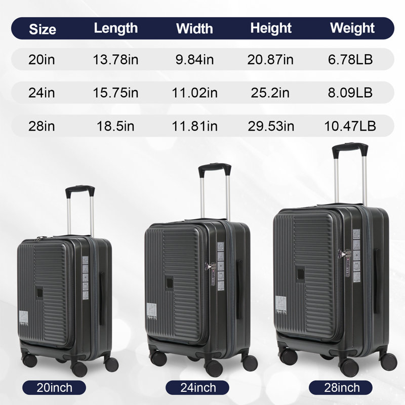 Luggage,With Front Opening,TSA Approved Lock,Hardshell Suitcase