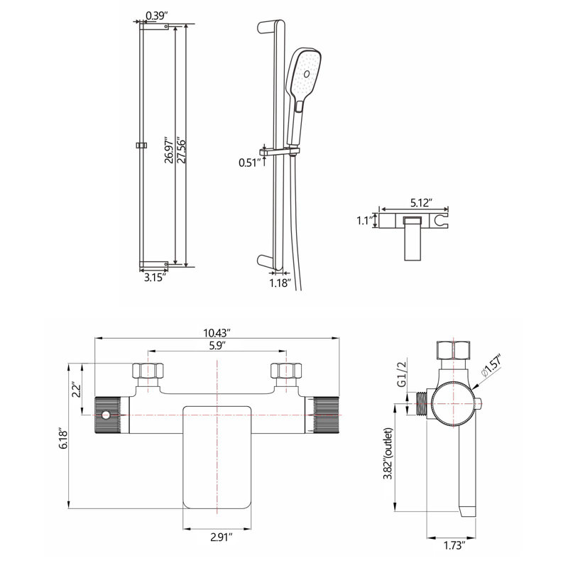 Wall Tub Spout with Diverter