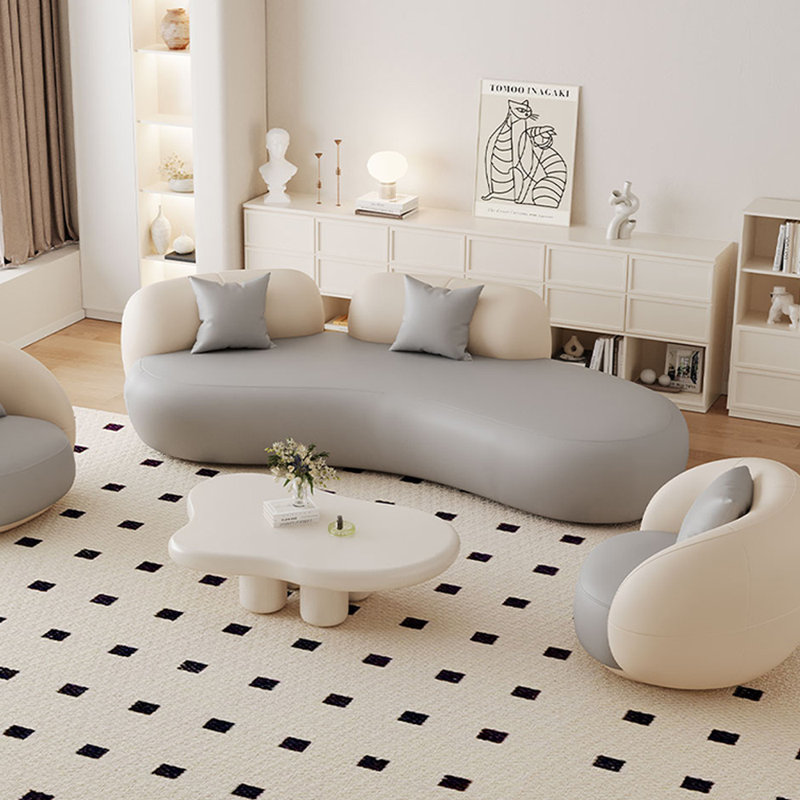 Heiser Recreation Area Creative Arc Indoor Chaise Lounges, Orienté à gauche (vu de face), Gris/beige