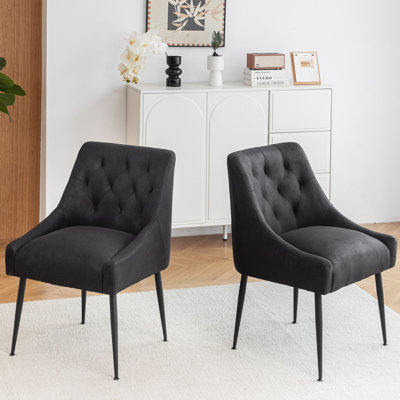 Chaises de salle à manger, chaises de salle à manger de style Mid-Century revêtues de similicuir