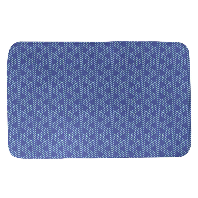 Tapis pour salle de bain Zig Zag, Bleu / bleu sarcelle, l 21 po x L 34 po