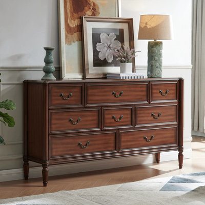 Buffet décoratif brun en bois massif