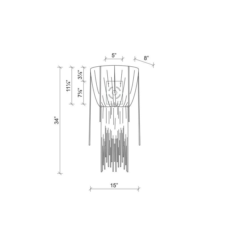 Leather Fringe Wall Sconce, Cream