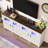 74" LED Farmhouse TV Stand For Tvs Up To 85" With Power Outlets And Adjustable Shelves-163533590-149277936