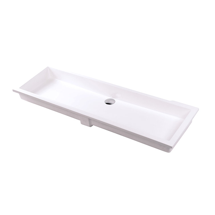 LACAVA Kubista 15'' Solid Surface Rectangular Bathroom Sink with Overflow