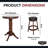 Hathaway Oxford 3-Piece Hardwood Pub Table and Chairs Set – 30-in Round Table with Walnut Sunburst Veneer and 2 Swivel Bar Stools with Cushions – Game Room or Kitchen Seating