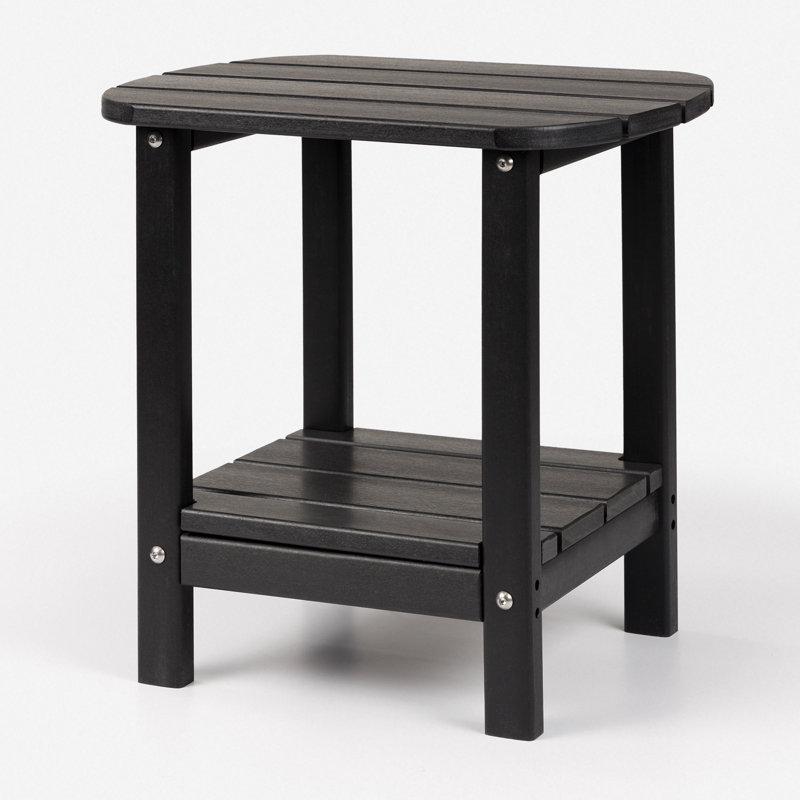 Deerfiled Rectangular 35.5cm L Outdoor Side Table, Black