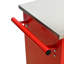 Chariot à outils multifonctionnel à 4 tiroirs avec roulettes et plateau en acier inoxydable, de couleur rouge et noire, pour un atelier de rangement dans le garage, 2 freins, une poignée latérale facile à déplacer, tiroirs à chargement de 15 kg