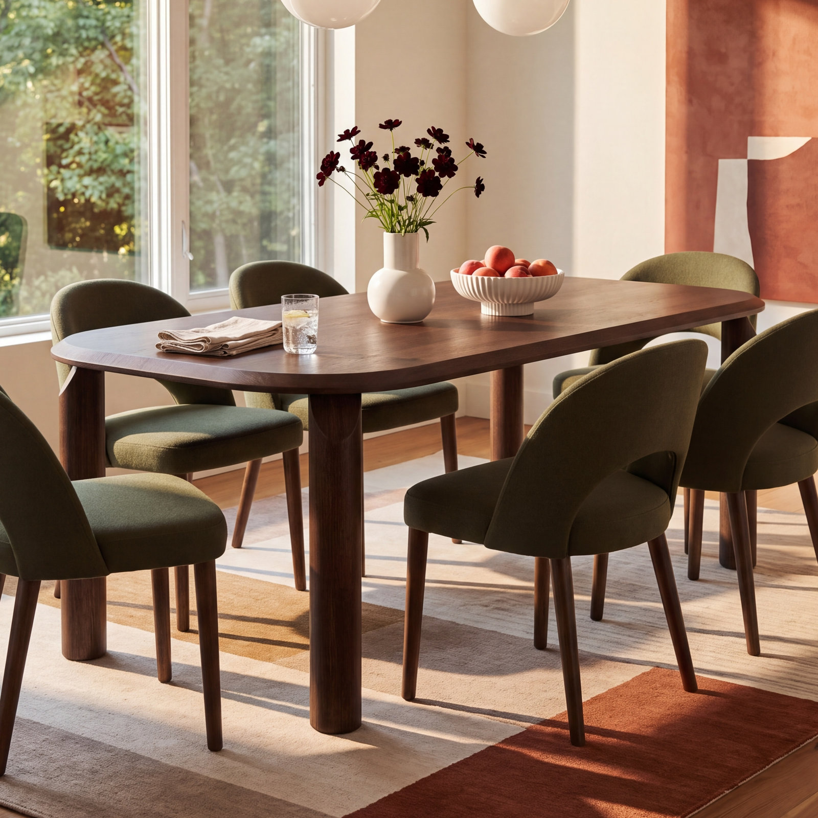 Dining Table, 30" H x 78.74" L x 39.37" W, Brown