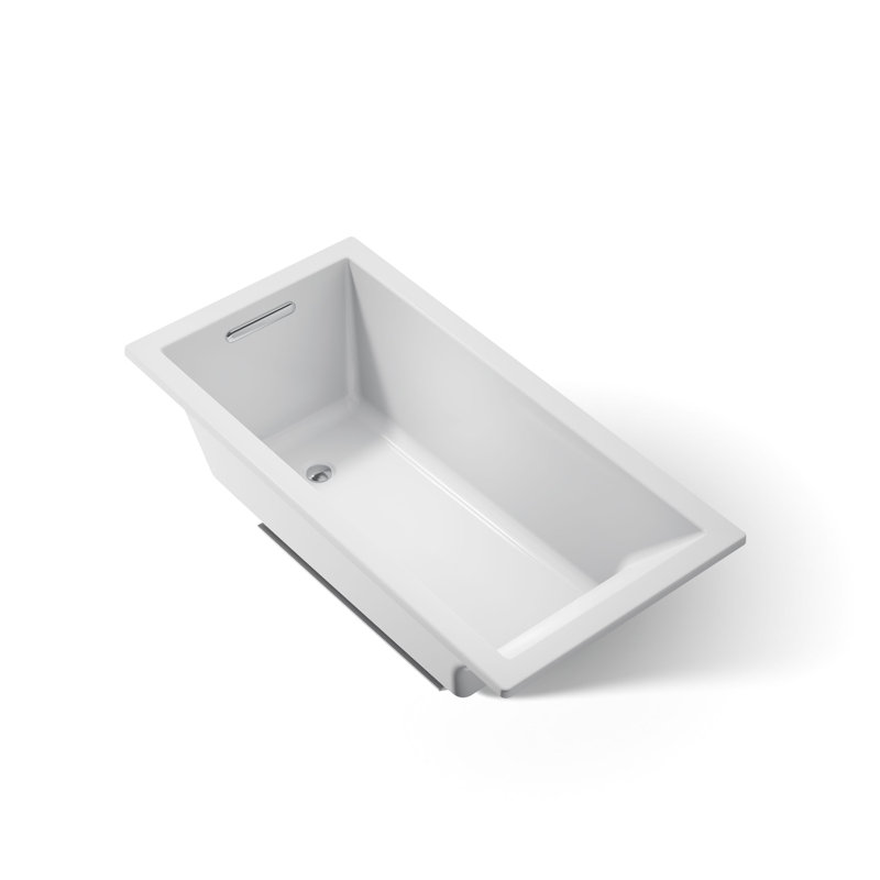 Underscore® 60" x 30" Drop-In or Undermount Acrylic Soaking Bathtub with Sloped Backrest, Ice Grey