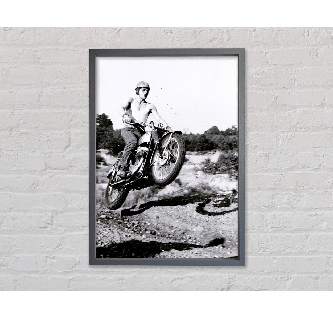 Retro Motorcross Wheelie - Druck