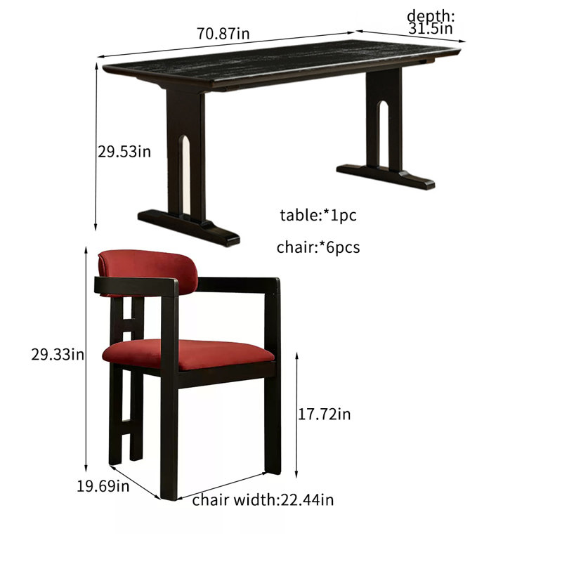 Light luxury retro dining table sets
