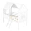 Lit simple simple White House - avec un espace semi-fermé pour l'intimité et le divertissement avec deux fenêtres latérales rehaussant le décor de la chambre à coucher (blanc