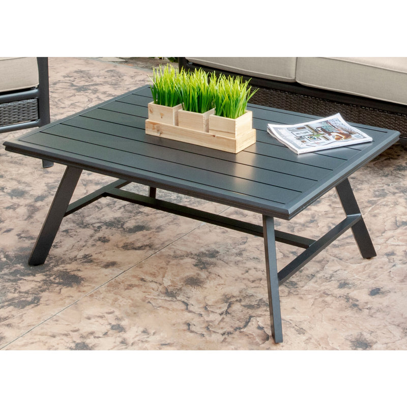Beatty Rectangular Metal Outdoor Coffee Table , 29.8'' in. W 41.77'' in. D