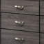 Transitional Style Dresser With 6 Drawers And Metal Pulls, Grey And Black