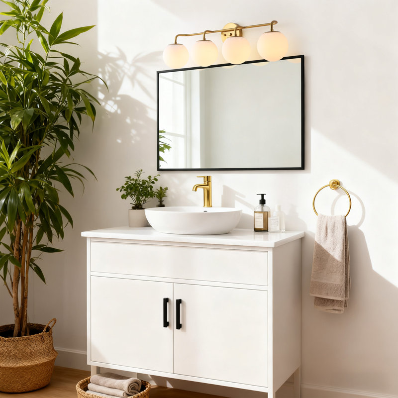 Coiffeuse Sommers Louis, Laiton doré, Quatre lumières