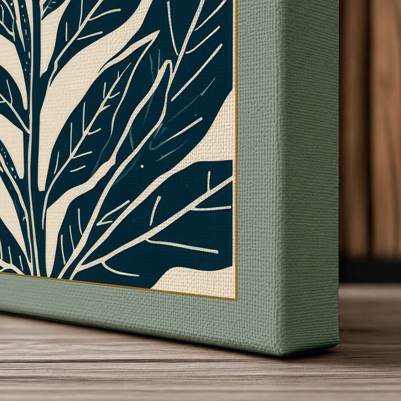 Bloom in Blue Botanical - Wrapped Canvas, 18x12 - 45.7 x 30.5 cm, Sage Border