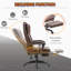 Fauteuil de bureau de massage à haut dossier avec vibration à 6 points, 5 modes, fauteuil de direction, fauteuil pivotant en cuir PU avec dossier inclinable et repose-pieds rétractable