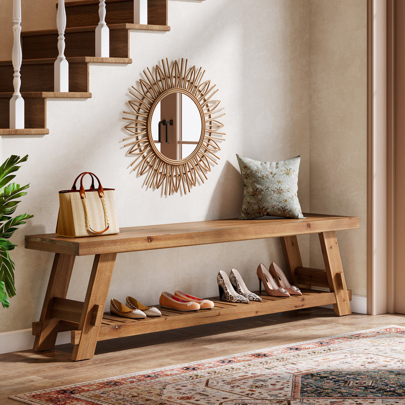 Solid Wood Storage Bench
