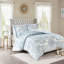 Housse de couette réversible en coton Shabby Chic 3 pièces avec motifs botaniques