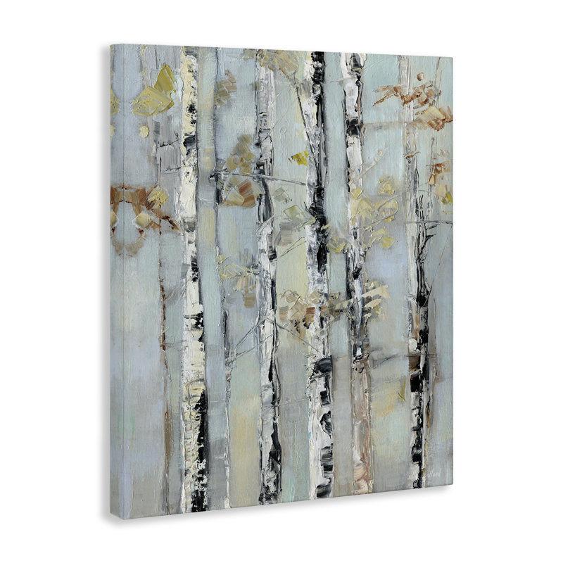 Art mural sur toile Autumn Birch Trees, conception par Sally Swatland, H 20 po x l 16 po