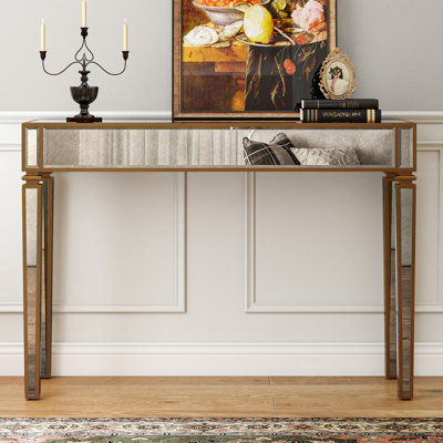 Antique Mirrored Console Table