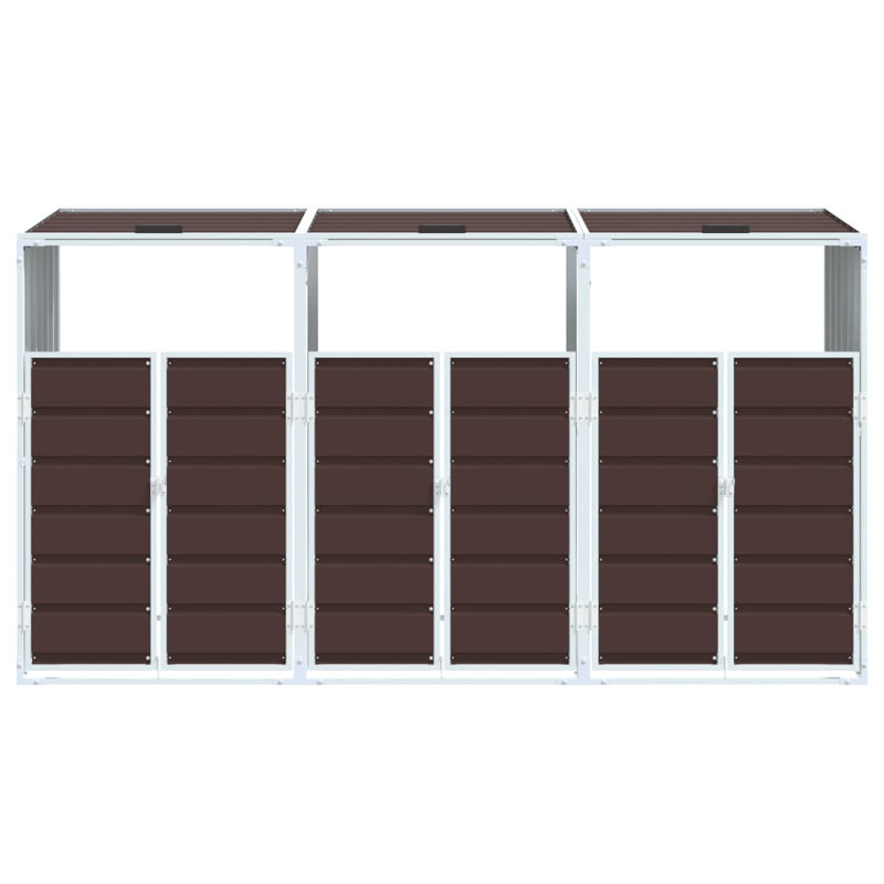 Rangement pour bacs à roulettes Vidaxl 85 po x 31,9 po x 45,3 po, Brun