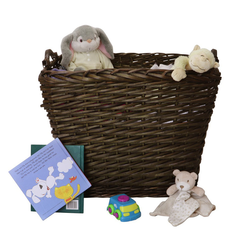 Hand Woven Wicker Laundry Basket with Handles