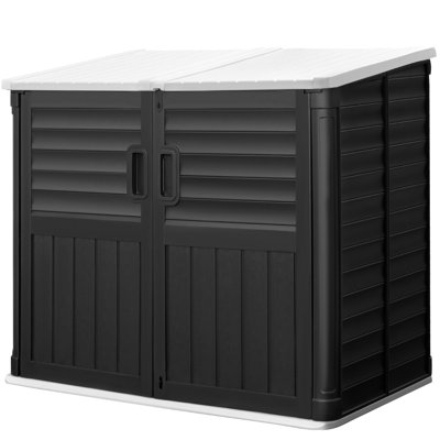 Outdoor Resin Slant Roof Storage Shed With Double Doors